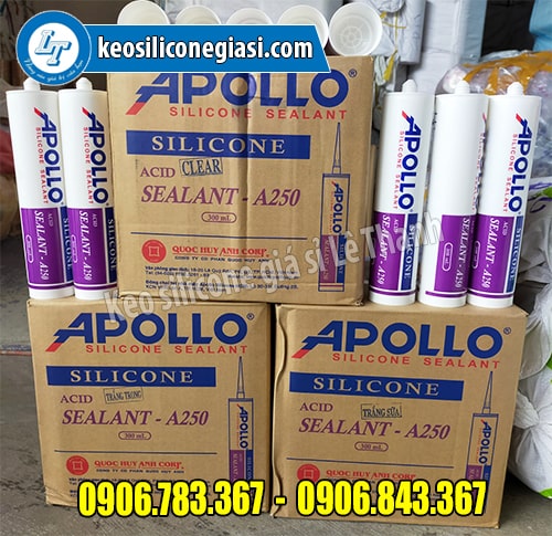 BỎ SỈ KEO APOLLO SILICONE SEALANT A250 MÀU TRẮNG TRONG SỮA