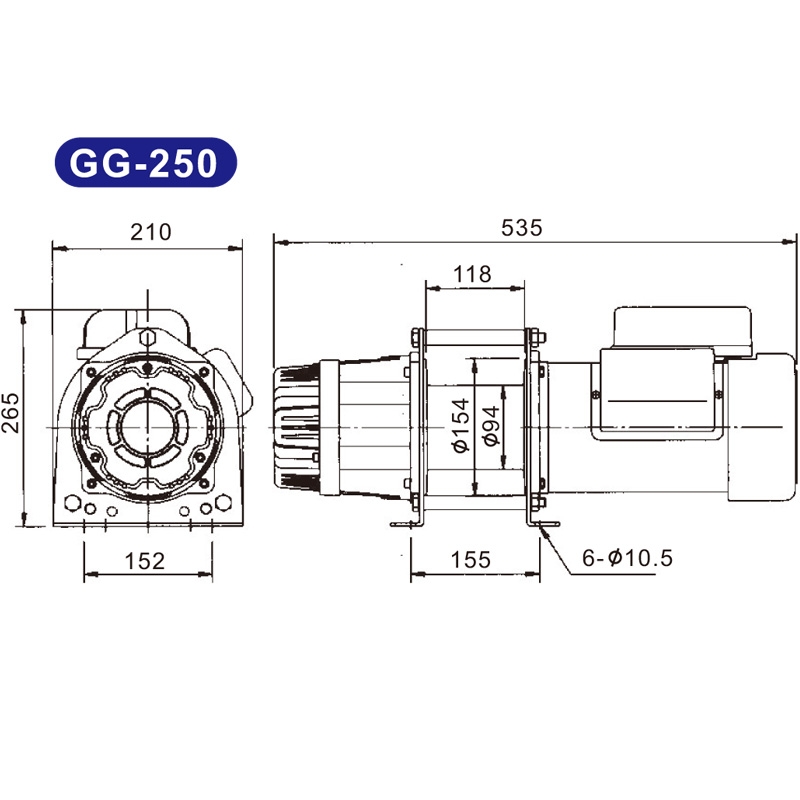 TỜI ĐIỆN 250KG KIO WINCH GG 250