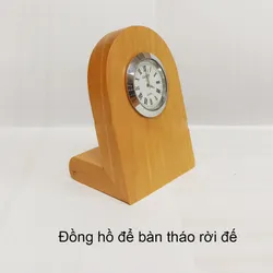 Đồng hồ gỗ tháo rời để bàn khắc logo