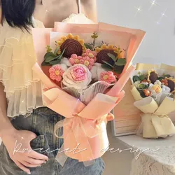 Bó hoa len hướng dương handmade cảm ơn HL002