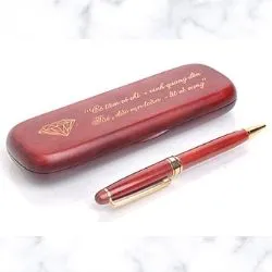 Combo Hộp Bút Gỗ Khắc Tên HVDC5