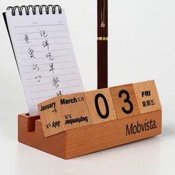 LỊCH GỖ ĐỂ BÀN L001