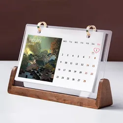 Lịch gỗ tết để bàn khắc logo đẹp