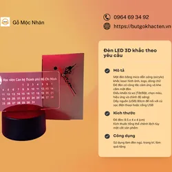 Đèn led 3d khắc ảnh theo yêu cầu
