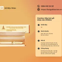 Combo Hộp Bút Gỗ Khắc Tên HVDC6