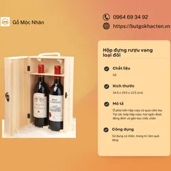 Hộp đựng rượu bằng gỗ đôi