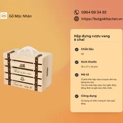 Hộp Gỗ Rượu Vang 6 Chai