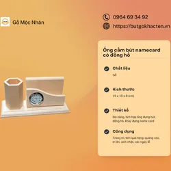 Ống cắm bút namecard có đồng hồ