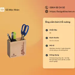 Quà Tặng Sự Kiện Ống cắm bút gỗ In Logo Dưới 100k
