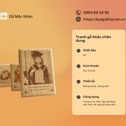 Tranh Gỗ Khắc chân dung