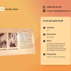 Tranh gỗ chân dung kích thước 30*50 cm