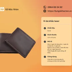 Ví da khắc tên cao cấp Sài Gòn