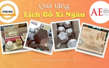 The American English School ở An Giang tặng khách hàng Lịch Gỗ Xí Ngầu của Gỗ Mộc Nhân 