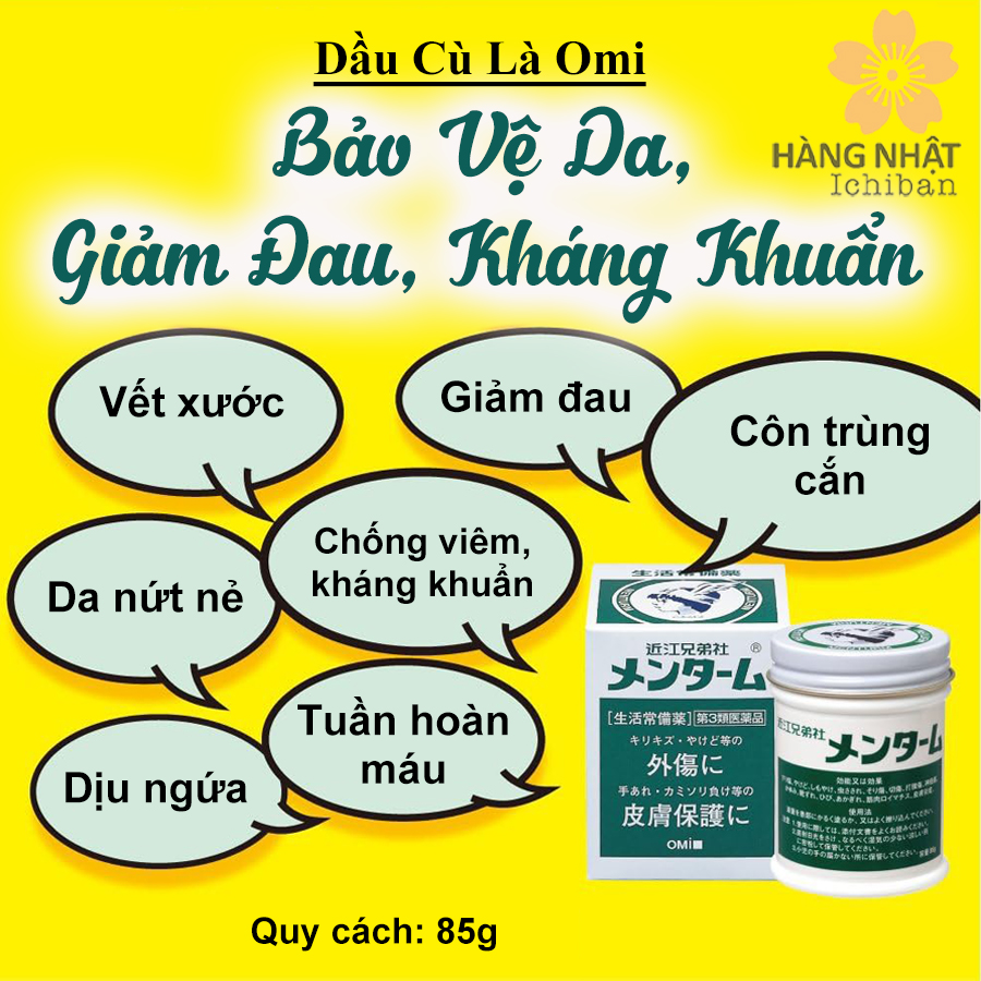 Dầu Cù Là Omi - Bảo Vệ Da, Giảm Đau, Kháng Khuẩn Dầu Cù Là Omi - Bảo Vệ Da, Giảm Đau, Kháng Khuẩn