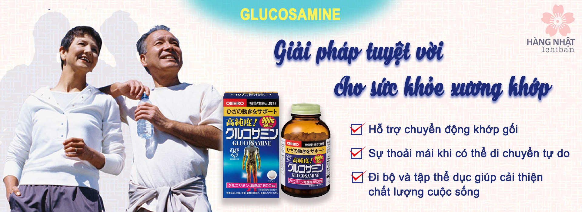 Viên uống bổ xương khớp Glucosamin Orihiro Nhật Bản Viên uống bổ xương khớp Glucosamin Orihiro Nhật Bản