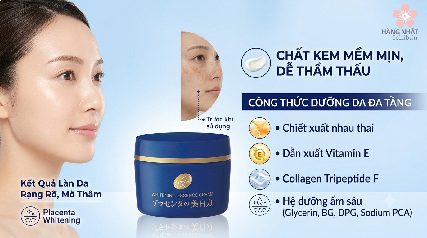 Kem Dưỡng Trắng Meishoku - Mờ Thâm Nám, Giảm Nếp Nhăn, Cấp Ẩm Sâu Kem Dưỡng Trắng Meishoku - Mờ Thâm Nám, Giảm Nếp Nhăn, Cấp Ẩm Sâu
