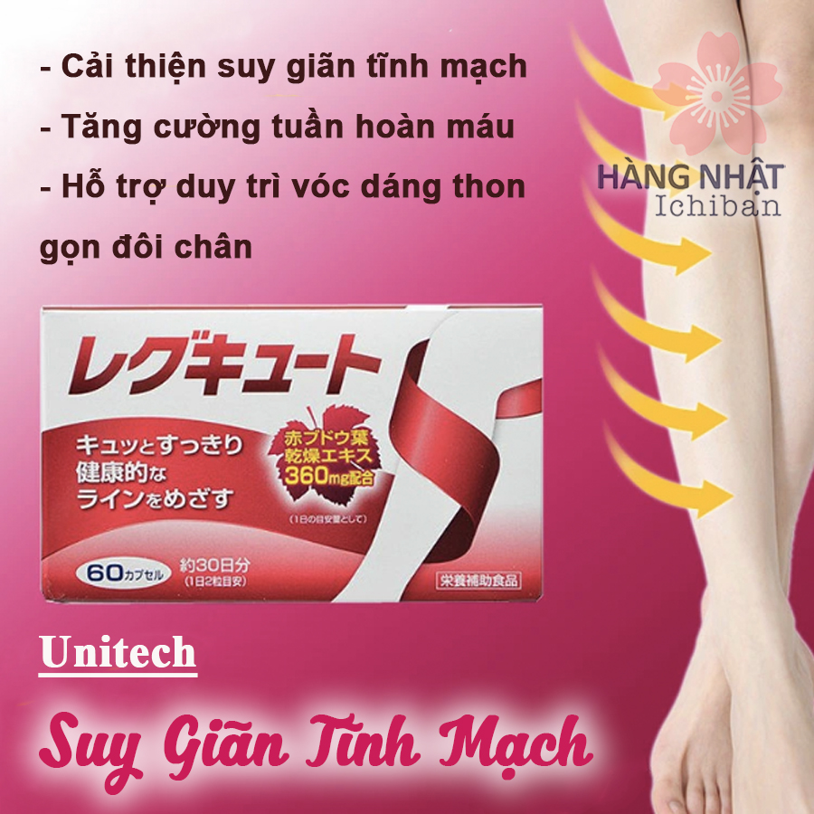 Viên Uống Điều Trị Suy Giãn Tĩnh Mạch Unitech Từ Lá Nho Đỏ Viên Uống Điều Trị Suy Giãn Tĩnh Mạch Unitech Từ Lá Nho Đỏ