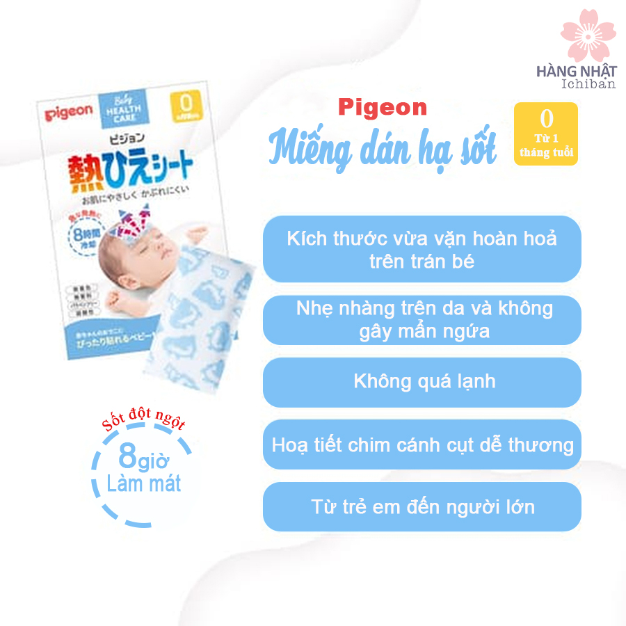 Miếng Dán Mát Hạ Sốt Pigeon Làm Mát Cho Trẻ Em và Người Lớn Miếng Dán Mát Hạ Sốt Pigeon Làm Mát Cho Trẻ Em và Người Lớn