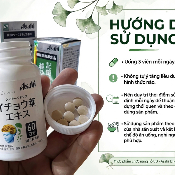VIÊN UỐNG BỔ NÃO GINKGO BILOBA ASAHI SCHWABE HỖ TRỢ TRÍ NHỚ