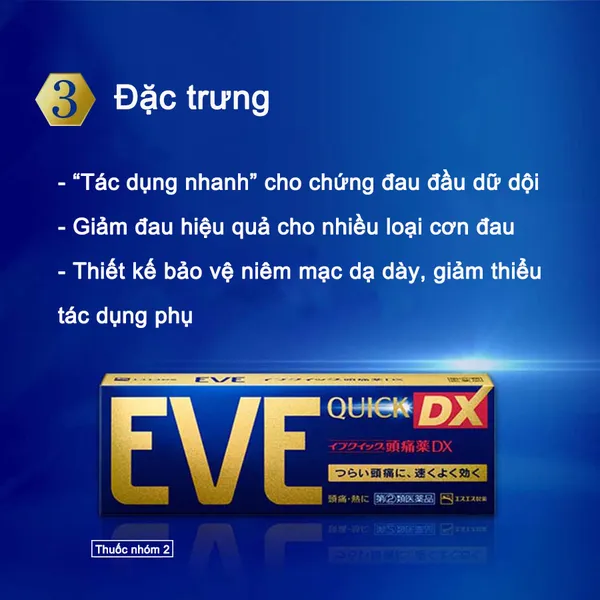 VIÊN UỐNG GIẢM ĐAU HẠ SỐT EVE QUICK DX - GIẢI PHÁP NHANH CHÓNG