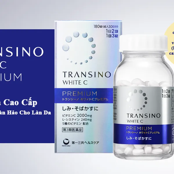 VIÊN UỐNG TRẮNG DA MỜ THÂM NÁM CAO CẤP TRANSINO WHITE C PREMIUM