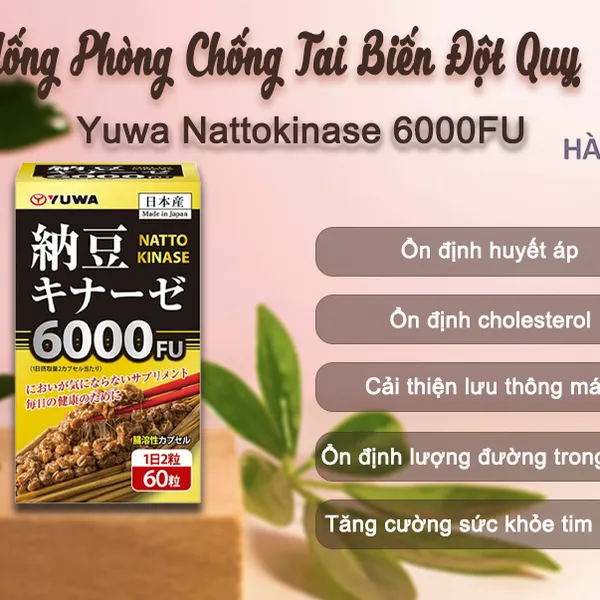 VIÊN UỐNG PHÒNG CHỐNG TAI BIẾN ĐỘT QUỴ YUWA NATTOKINASE 6000FU