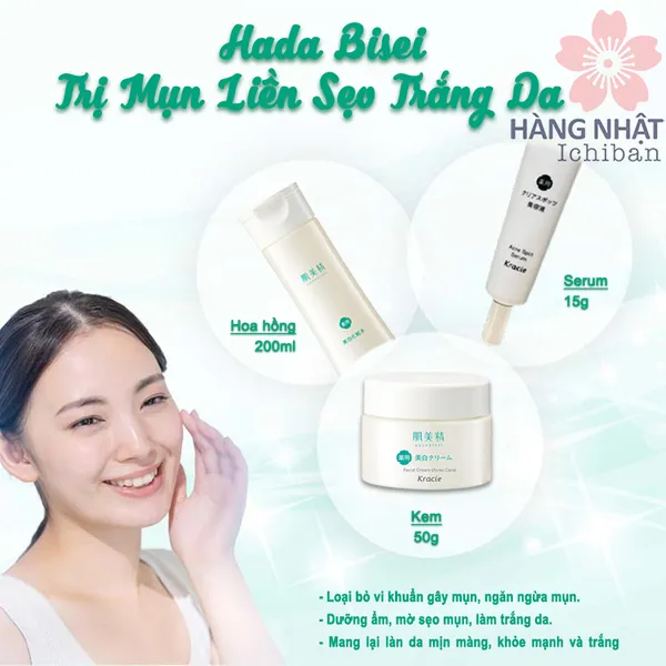 BỘ TRỊ MỤN TRẮNG DA HADA BISEI