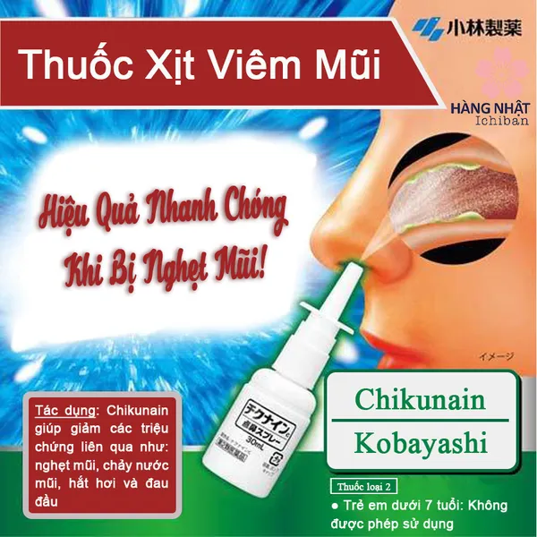 THUỐC XỊT VIÊM MŨI CHIKUNAIN - GIẢI PHÁP HIỆU QUẢ CHO NGHẸT MŨI