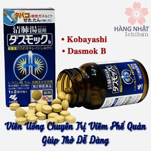 VIÊN UỐNG DASMOK B BỔ PHỔI CẢI THIỆN TÌNH TRẠNG VIÊM PHẾ QUẢN