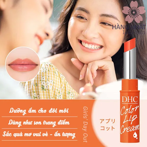 DƯỠNG MÔI DHC DENSE MOIST COLOR LIP CREAM MÀU QUẢ MƠ