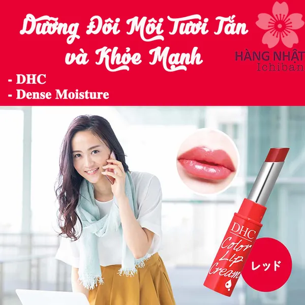 DƯỠNG MÔI DHC DENSE MOISTURE COLOR LIP CREAM SẮC ĐỎ