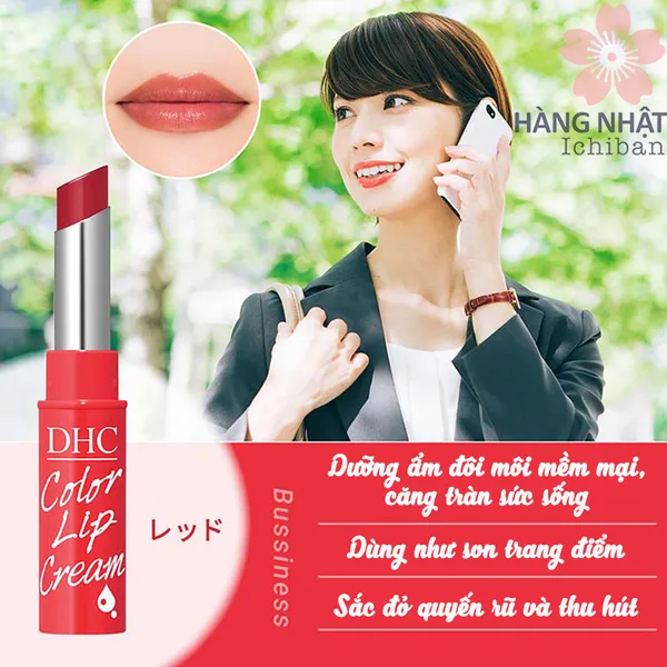 DƯỠNG MÔI DHC DENSE MOISTURE COLOR LIP CREAM SẮC ĐỎ