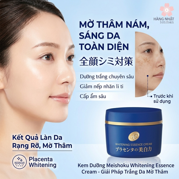 KEM DƯỠNG TRẮNG MEISHOKU - MỜ THÂM NÁM, GIẢM NẾP NHĂN, CẤP ẨM SÂU