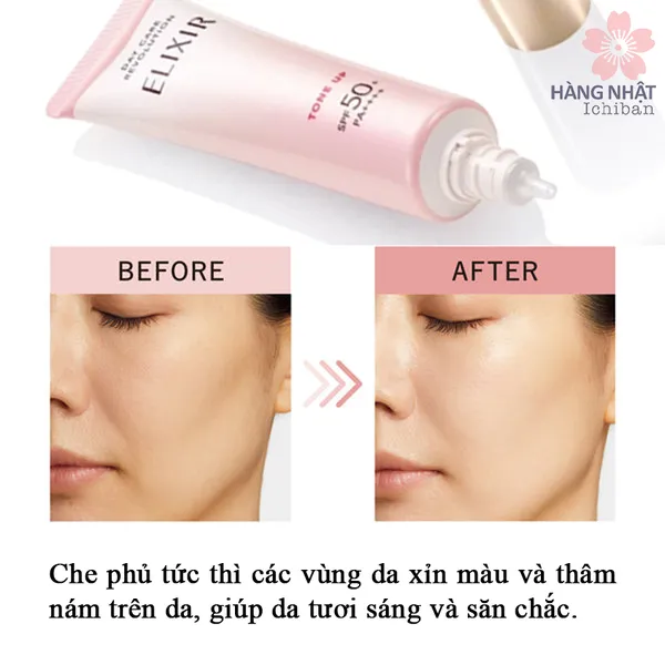 KEM CHỐNG NẮNG NÂNG TÔNG ELIXIR SPF 50+ PA++++ - RẠNG RỠ DA MỖI NGÀY