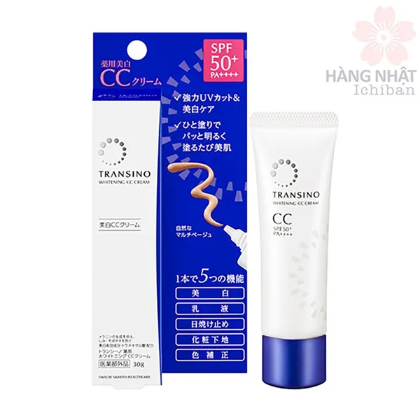 KEM LÓT TRANG ĐIỂM CHỐNG NẮNG TRANSINO - WHITENING CC CREAM
