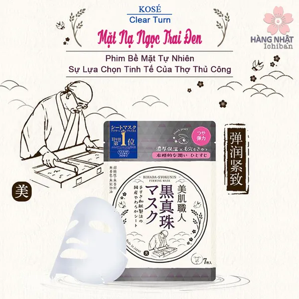 MẶT NẠ NGỌC TRAI ĐEN KOSÉ CLEAR TURN - QUYẾT CHO LÀN DA SĂN CHẮC HOÀN HẢO