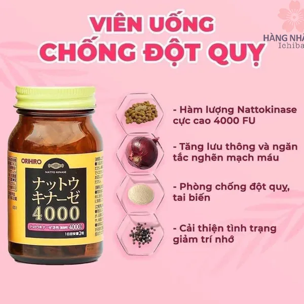 VIÊN UỐNG PHÒNG CHỐNG TAI BIẾN ĐỘT QUỴ ORIHIRO NATTOKINASE 4000