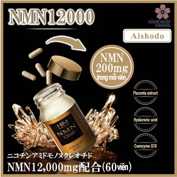 VIÊN UỐNG AISHODO NMN 12,000+ GIẢI PHÁP TRẺ HÓA LÀN DA MỖI NGÀY
