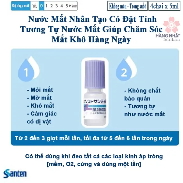 NHỎ MẮT NƯỚC MẮT NHÂN TẠO SOFT SANTIA - CHĂM SÓC CHO ĐÔI MẮT KHÔ