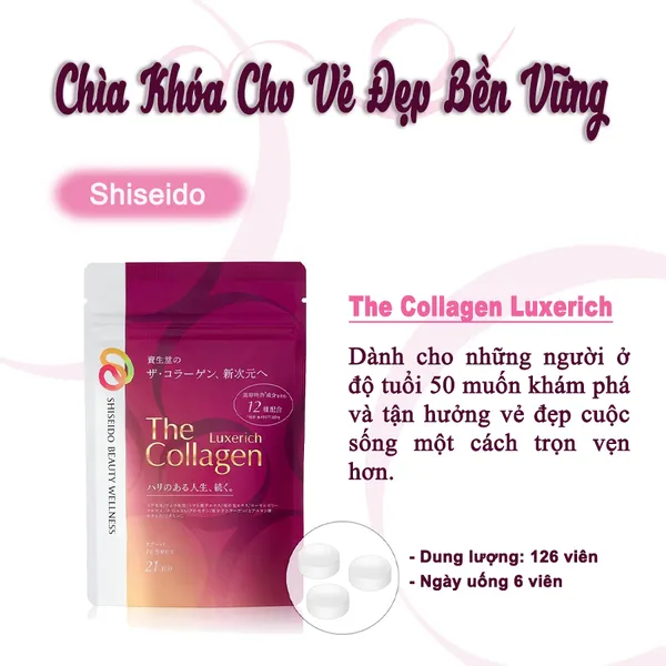 VIÊN UỐNG ĐẸP DA THE COLLAGEN LUXERICH - CHÌA KHÓA CHO VẺ ĐẸP BỀN VỮNG