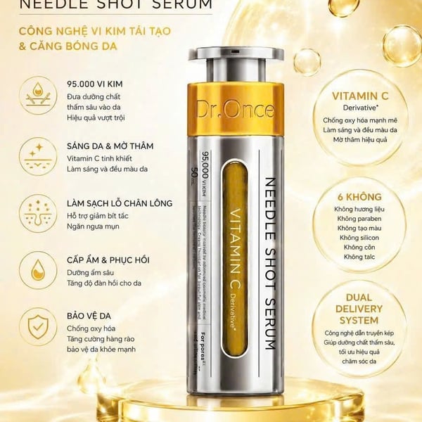 TINH CHẤT VI KIM VITAMIN C DR. ONCE TRẮNG SÁNG MỜ THÂM NÁM