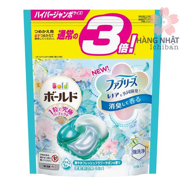 VIÊN GIẶT XẢ HƯƠNG HOA TƯƠI MÁT BOLD GEL BALL 4D