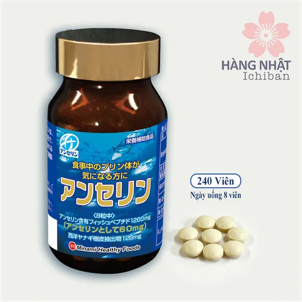 VIÊN UỐNG GOUT ANSERINE MINAMI - HỖ TRỢ ĐIỀU TRỊ GOUT HIỆU QUẢ