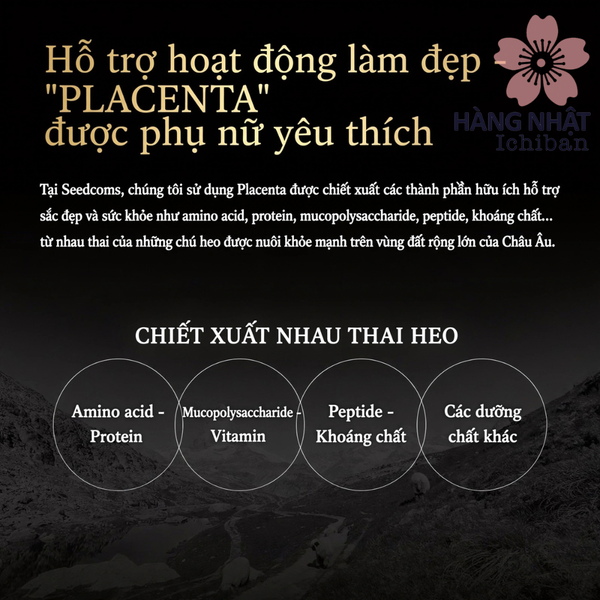 VIÊN UỐNG ĐẸP DA PLACENTA GOLD+ SEEDCOMS
