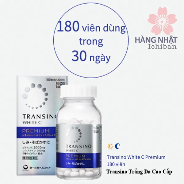 VIÊN UỐNG TRẮNG DA MỜ THÂM NÁM CAO CẤP TRANSINO WHITE C PREMIUM