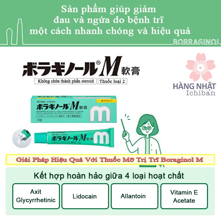 Thuốc mỡ trị trĩ Borraginol M - Giảm Đau, Ngứa Hiệu Quả An Toàn Thuốc mỡ trị trĩ Borraginol M - Giảm Đau, Ngứa Hiệu Quả An Toàn