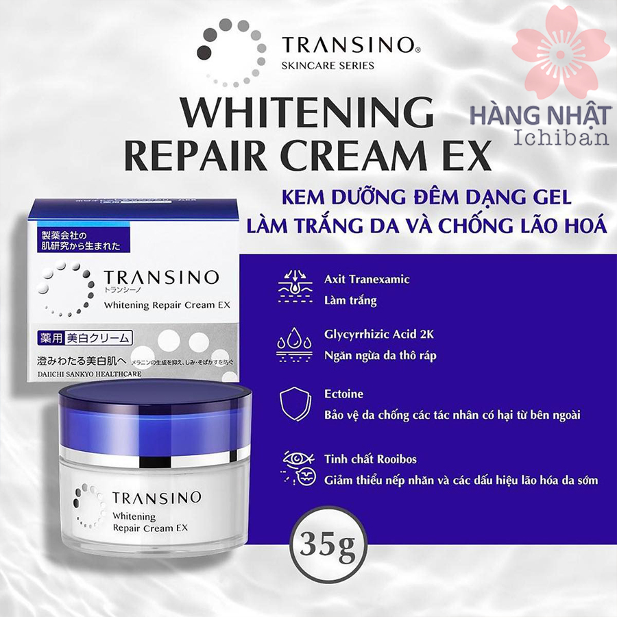 Kem Dưỡng Trắng Da Trị Nám Đêm Transino Whitening Repair Cream Ex Kem Dưỡng Trắng Da Trị Nám Đêm Transino Whitening Repair Cream Ex