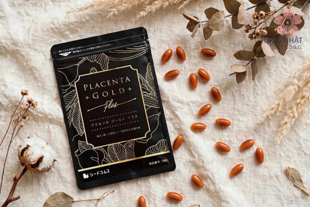 Viên Uống Đẹp Da Placenta Gold+ Seedcoms Viên Uống Đẹp Da Placenta Gold+ Seedcoms