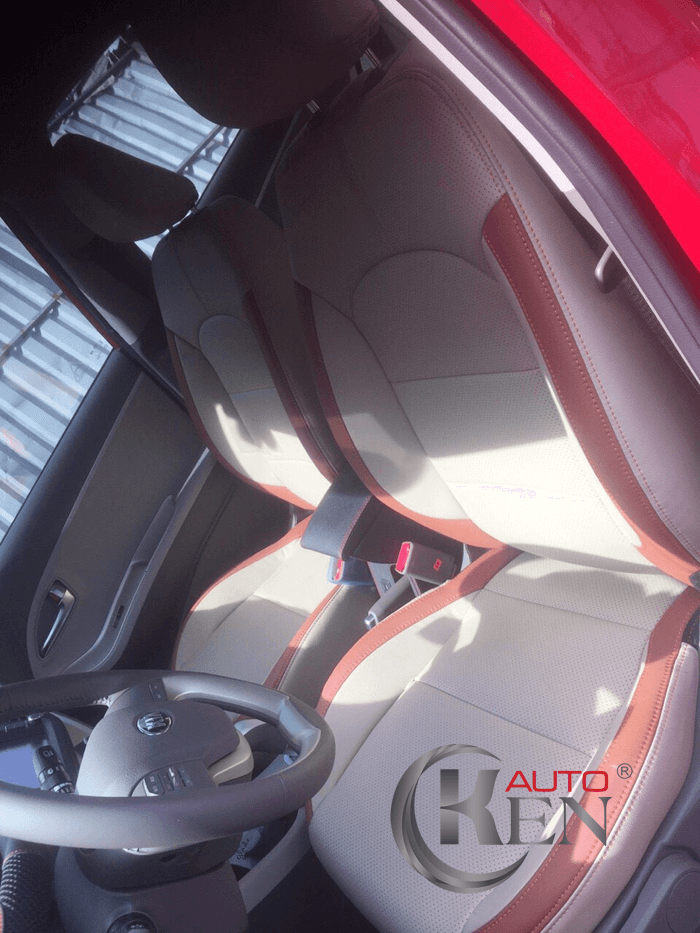 Áo bọc ghế Kia Morming màu Kem - Nâu