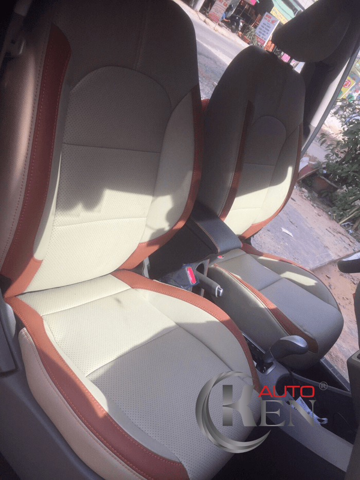 Áo bọc ghế Kia Morming màu Kem - Nâu Áo bọc ghế Kia Morming màu Kem - Nâu